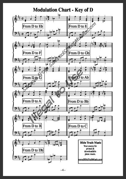 modulation chart sacredsheetmusic com key modulation chart